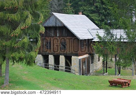 An Old Mill With A Saw In The Open-air Museum In Vychylovka Na Orava.