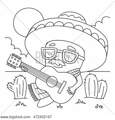A Cute And Funny Coloring Page Of A Jalapeno. Provides Hours Of Coloring Fun For Children. Color Thi