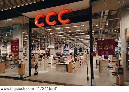 Sibiu, Romania - May, 2 2022: Ccc Shoes And Bags Store Front In Promenada Mall, One Of The Biggest S