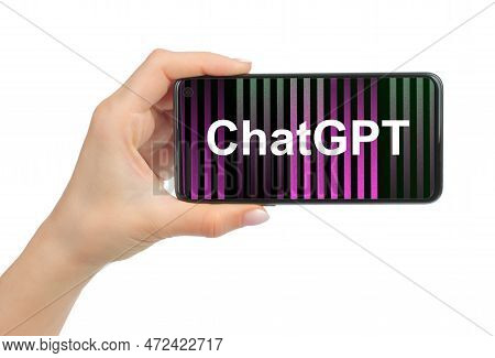 Kiev, Ukraine - March 07, 2023: Openai Introducing Chatgpt Page On Phone Screen In Hand. Openai Is N