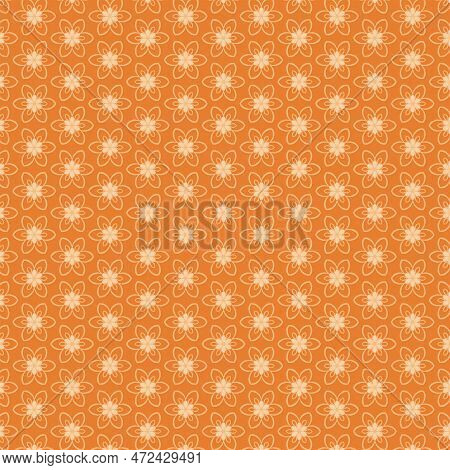 Orange Yellow Colors Abstract Geometric Lace-like Fabric Pattern Simple Geometric Two-color Floral O