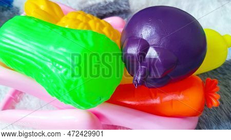Fresh Fruits On Basker Pink For Play