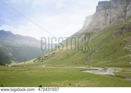 Ordesa Valley View. Ordesa And Monte Perdido National Park, View. Pyrenees, Spain