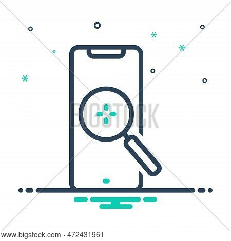 Mix Icon For Searching Exploratory Glass Detect Research Find Magnifier Mobile