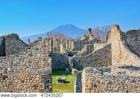 Pompeii, Campania, Naples, Italy - Ruins Of An Ancient City Buried Under Volcanic Ash And Pumice In 