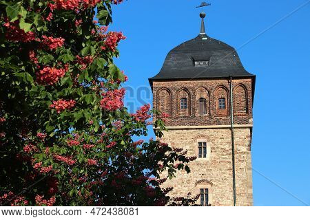 Chemnitz, Germany. Red Tower (roter Turm), Part Of Former City Walls. Medieval Landmark.