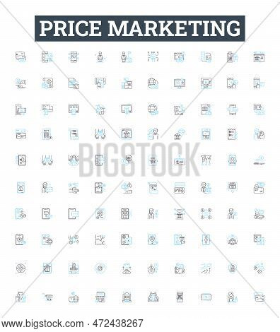 Price Marketing Vector Line Icons Set. Pricing, Marketing, Cost, Strategy, Promotion, Sales, Discoun