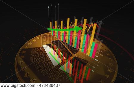 Fight Out Crypto Fght Cryptocurrency Golden Coin 3D Illustration