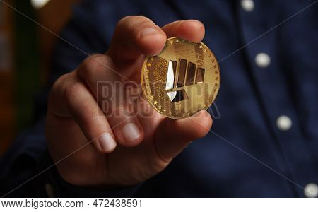 Fight Out Crypto Fght Cryptocurrency Golden Coin 3D Illustration