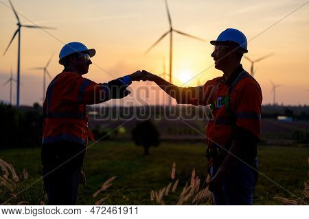 Renewable Energy Engineer Working On Wind Turbine