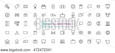 Business And Finance Line Icons Set. Businessman Outline Icons Collection. Money, Investment, Teamwo