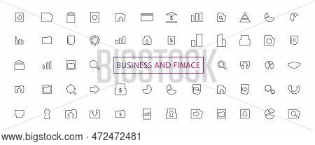Business And Finance Line Icons Set. Businessman Outline Icons Collection. Money, Investment, Teamwo
