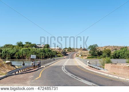 Keimoes, South Africa - Feb 28 2023:the First Of Three Consecutive Bridges Crossing The Flooded Oran