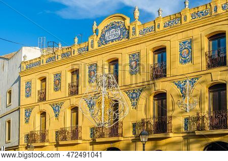 Talavera De La Reina, Spain - December 19, 2021: Facade Of The Victoria Theater In Talavera De La Re