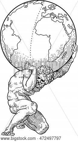 Atlantean Holding The Globe On His Shoulders