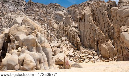 Rocky Cliff Nature. Rocky Cliff Background. Rocky Cliff Of Mountain. Photo Of Rocky Cliff