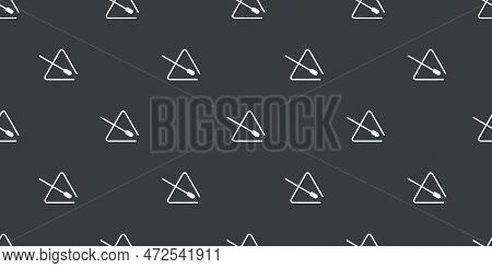 Vector Flat Hand Drawn Seamless Geometric Pattern With Triangle Bells. Musical Toys For Children