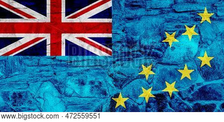 Tuvalu Flag On A Textured Background. Concept Collage.