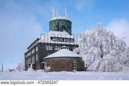 Panoramic Landscape Image Of Kahler Asten During Wintertime, Sauerland, Germany