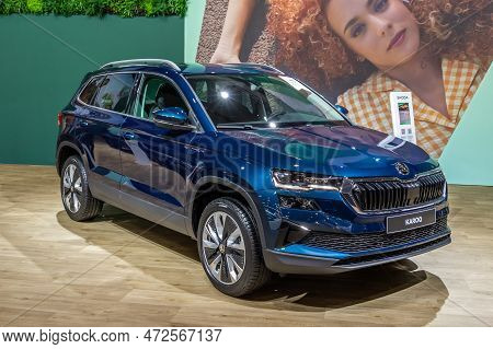 New Skoda Karoq Subcompact Suv Car Showcased At The Brussels Autosalon European Motor Show. Brussels