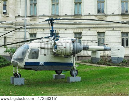 Moldova, Chisinau - 14.10.2022: Russian And Soviet Helicopter Ka-26 In The Historical Museum