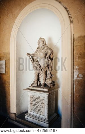 Aix-en-provence, France - Jul 17, 2014: Elevated Side View Of Statue Of Louis Hector Duc De Villars 
