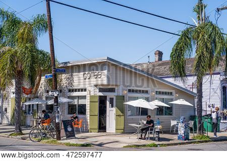 New Orleans, La - March 5: Front View Of The Orange Couch Coffee Shop On Royal Street In The Marigny