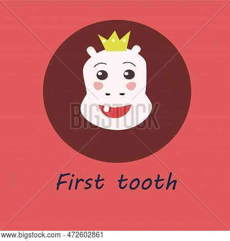 Hippopo Baby Cartoon Face First Tooth Party