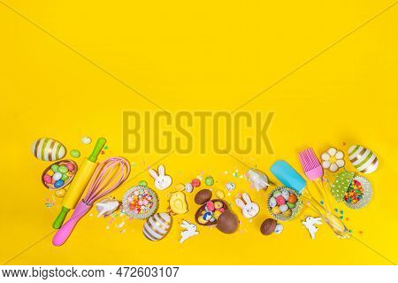 High-colored Easter Baking Background