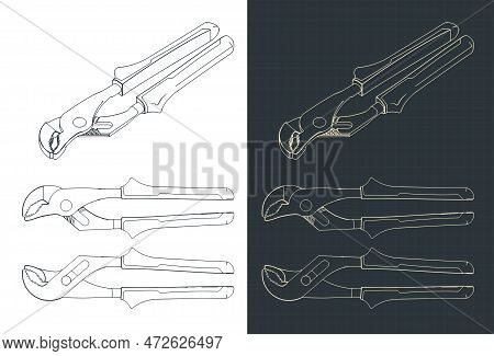 Slip Joint Water Pump Pliers Blueprints