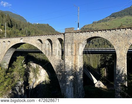 The Solis Viaduct Of The Rhaetian Railway Or Soliser Viadukt (solisbrücke Oder Solisbruecke) - Canto