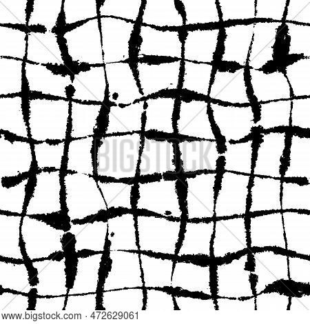 Wavy Inky Windowpane Pattern On Blotting Paper
