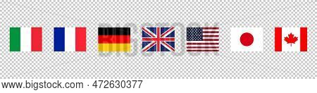 National Flag G7 Icon Set Simple Design