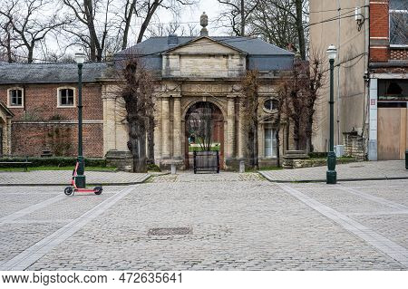 Forest,  Brussels Capital Region, Belgium, March 4, 2023 - Square And Entrance Of The Abbey