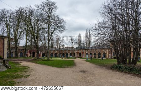 Forest,  Brussels Capital Region, Belgium, March 4, 2023 - Park And Building Of The Abbey