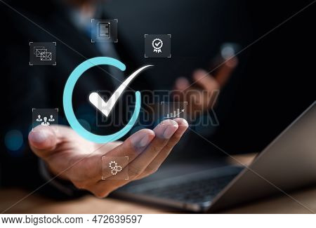 Quality Management With Quality Assurance Or Qa And Quality Control Or Qc And Improvement. Standardi