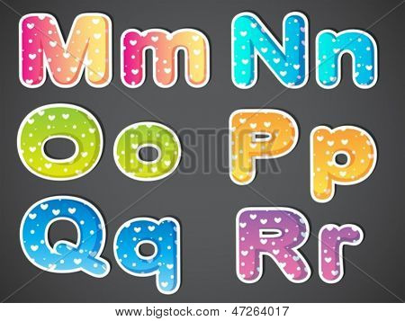 Illustration af bogstaver i alfabetet