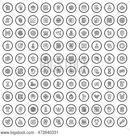 100 Discussion Icons Set. Outline Illustration Of 100 Discussion Icons Vector Set Isolated On White 