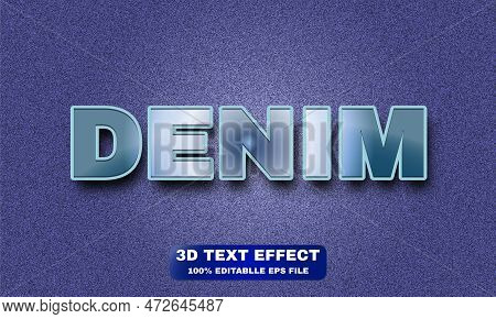 Denim 3d Text Effect, Editable Text Effect, Denim Fabric Background ,