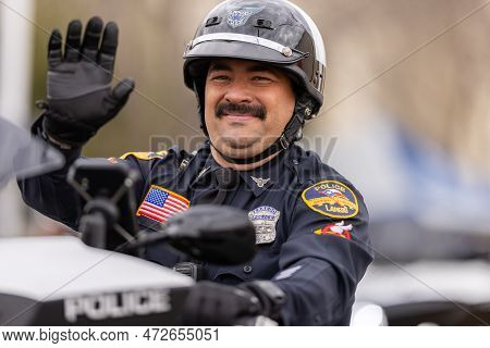 Laredo, Texas, Usa - February 19, 2022: The Anheuser-busch Washington's Birthday Parade, Members Of 