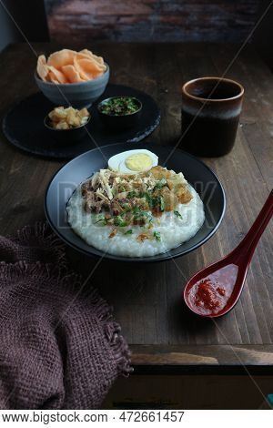Chicken Porridge With Boiled Egg And Shredded Chicken