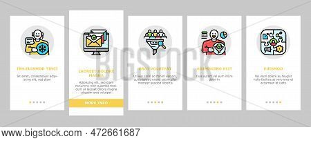Lead Marketing Generation Onboarding Mobile Vector. Business Customer, Strategy Funnel, Conversion D