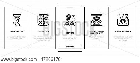 Lead Marketing Generation Onboarding Mobile Vector. Business Customer, Strategy Funnel, Conversion D