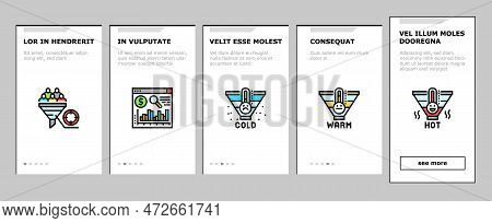 Lead Marketing Generation Onboarding Mobile Vector. Business Customer, Strategy Funnel, Conversion D