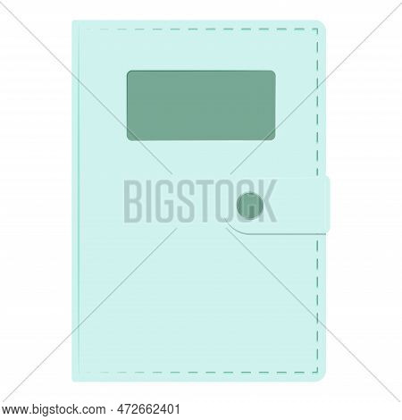 Closed Paper Book Or Diary With Blue Hardcover And Clasp Isolated On White Background - Literature E