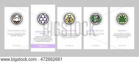 Fabric Cloth Textile Material Onboarding Mobile Vector. Texture White, Canvas Fashion, Cotton Silk, 