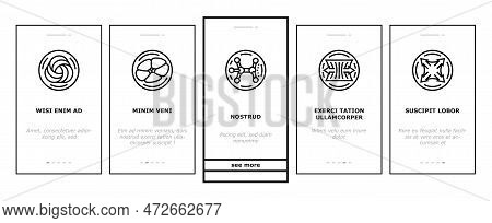 Fabric Cloth Textile Material Onboarding Mobile Vector. Texture White, Canvas Fashion, Cotton Silk, 