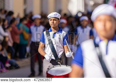 Matamoros, Tamaulipas, Mexico - November 26, 2022: The Desfile Del 20 De Noviembre, Members Of The C