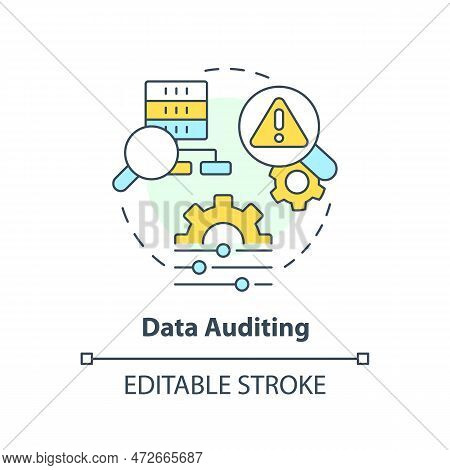 Data Auditing Concept Icon. Tracking Changes. Data Lake Key Concept Abstract Idea Thin Line Illustra