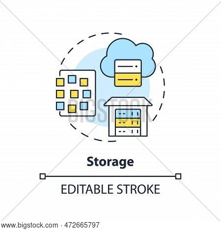 Storage Concept Icon. Cloud Technology. Structured Files. Data Lake Vs Data Warehouse Abstract Idea 